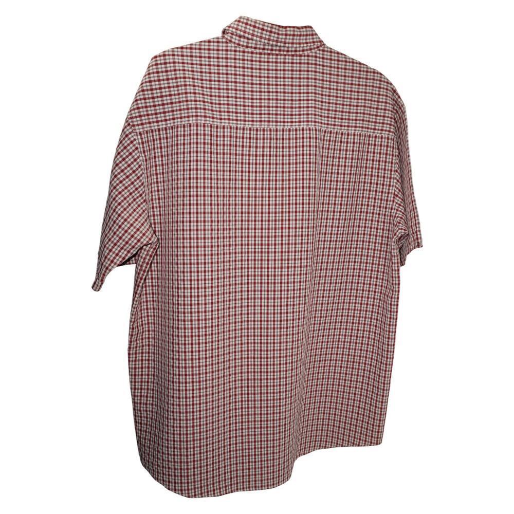 Vintage Anchor Blue XL Short Sleeve Button Up Shirt Red Gingham Check Plaid Y2K - Picture 5 of 8